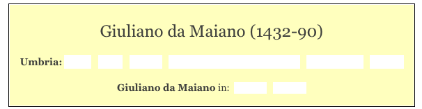 
Giuliano da Maiano (1432-90) 

Umbria: Home   Cities   History   “Foreign” Sculptors in Umbria   Hagiography   Contact  

Giuliano da Maiano in:  Gubbio   Perugia
